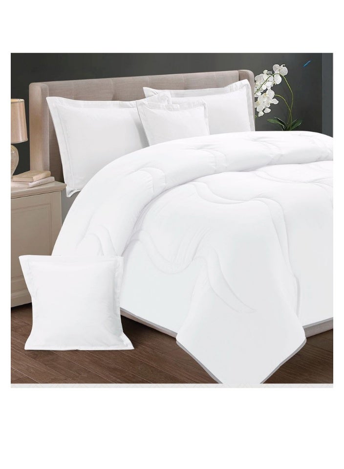 بلو سكاي مفرش سرير نفر ونص مصنوع من المايكروفايبر بنسبة 100% ، غطاء سرير بتصميم سادة، قابل للاستخدام على الوجهين، طقم من 4 قطع، مقاس 230X170 سم - Image 2