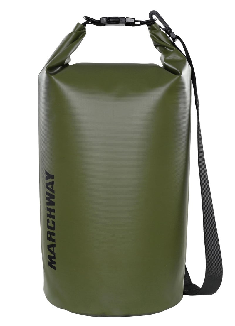 MARCHWAY Floating Waterproof Dry Bag Backpack 5L/10L/20L/30L/40L, Roll Top Sack Keeps Gear Dry for Kayaking, Rafting, Boating, Swimming, Camping, Hiking, Beach, Fishing (Army Green, 20L) - Image 1