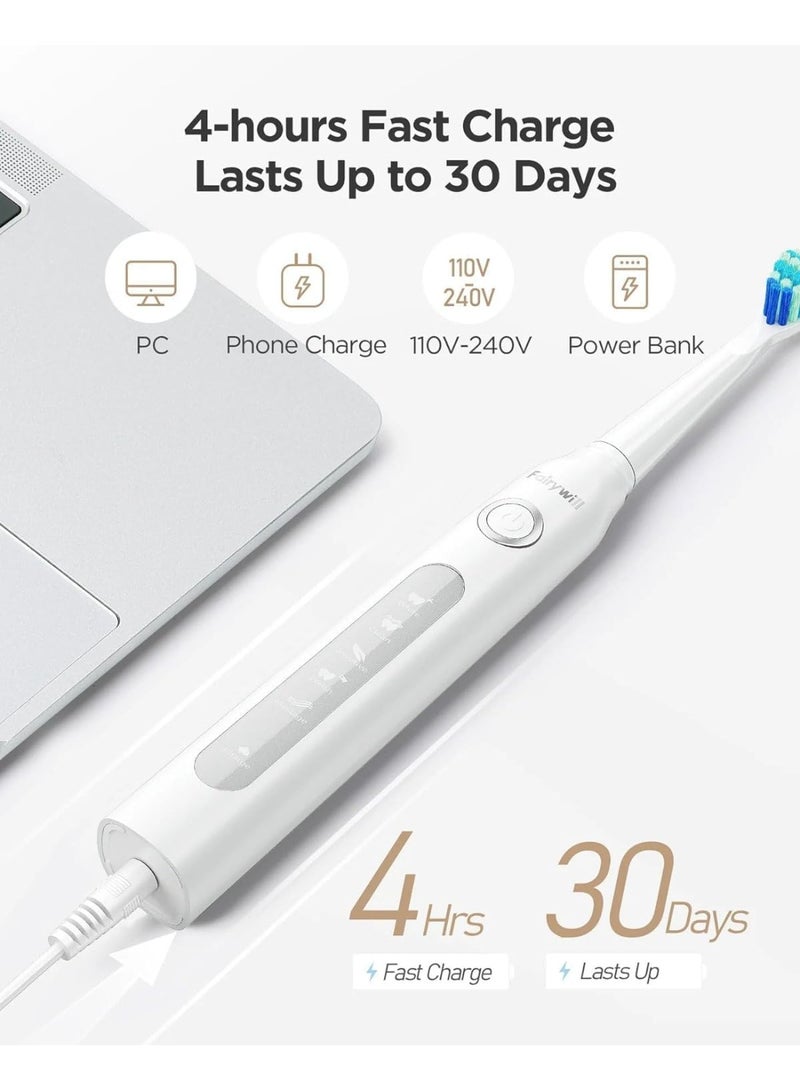 Fairywill Smart Oral Care Combo 5020E, Water Flosser and Electric Toothbrush with 507 Toothbrush Set for Braces Bridges Care - Image 2