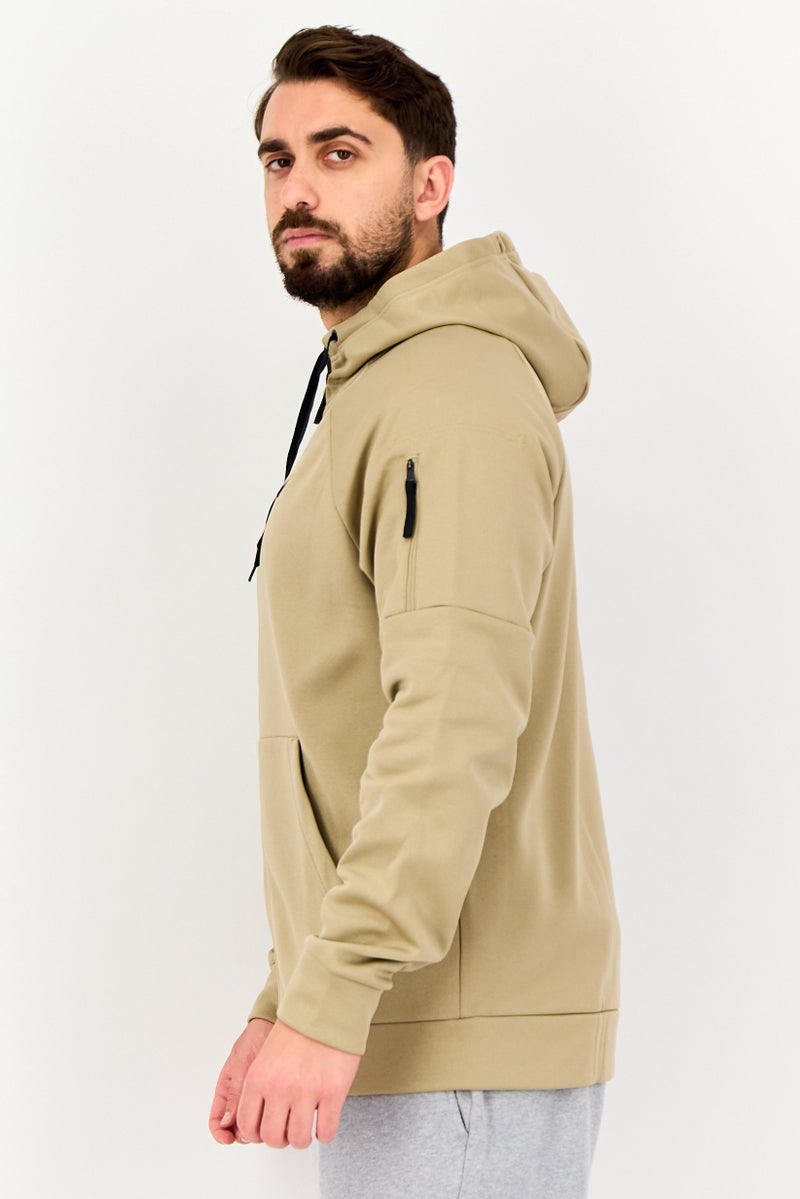 Nike هودي تدريب بأكمام طويلة للرجال بتقنية ثيرما فيت، تان - Image 2