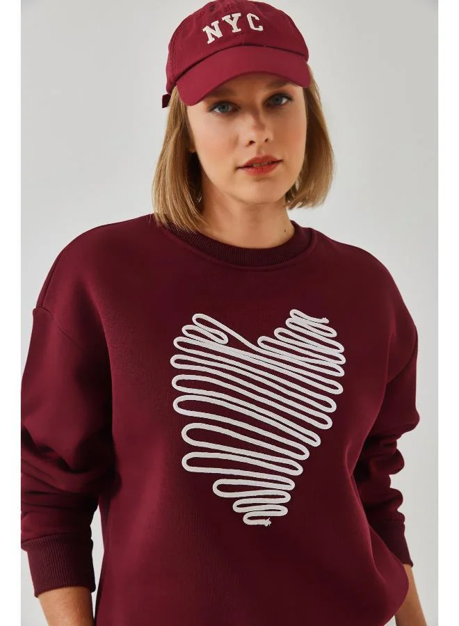Ginger  Crew Neck Oversize Graphic Sweatshirt for Women | Best Price UAE
