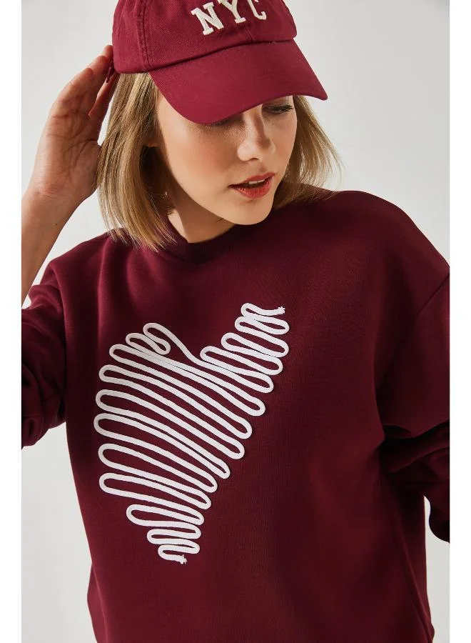 Ginger  Crew Neck Oversize Graphic Sweatshirt for Women | Best Price UAE