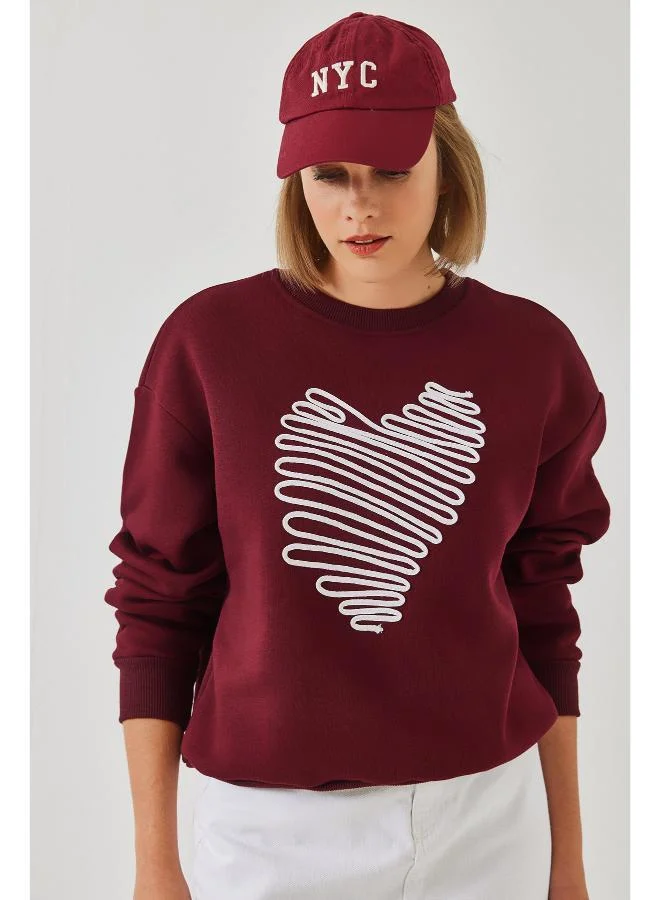 Ginger  Crew Neck Oversize Graphic Sweatshirt for Women | Best Price UAE