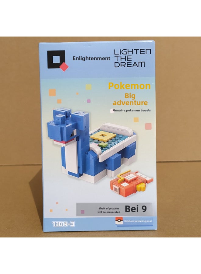 مكعبات بناء بوكيمون أدفنتشر التنوير 73011-13 مجموعة صندوق أعمى لعبة تمثال بيكاتشو هدية للأطفال-اللون: 73014-3 حوض سباحة لابلاس - Image 1