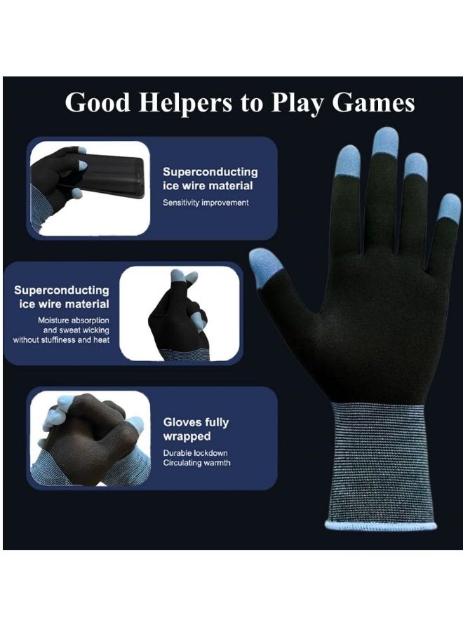 Generic - Touchscreen Gloves for Sweaty Hands, High-Sensitive Anti-Sweat Breathable Seamless Gaming Gloves for Tablet iPadMobile Phone PUBG Game Controller - Image 1
