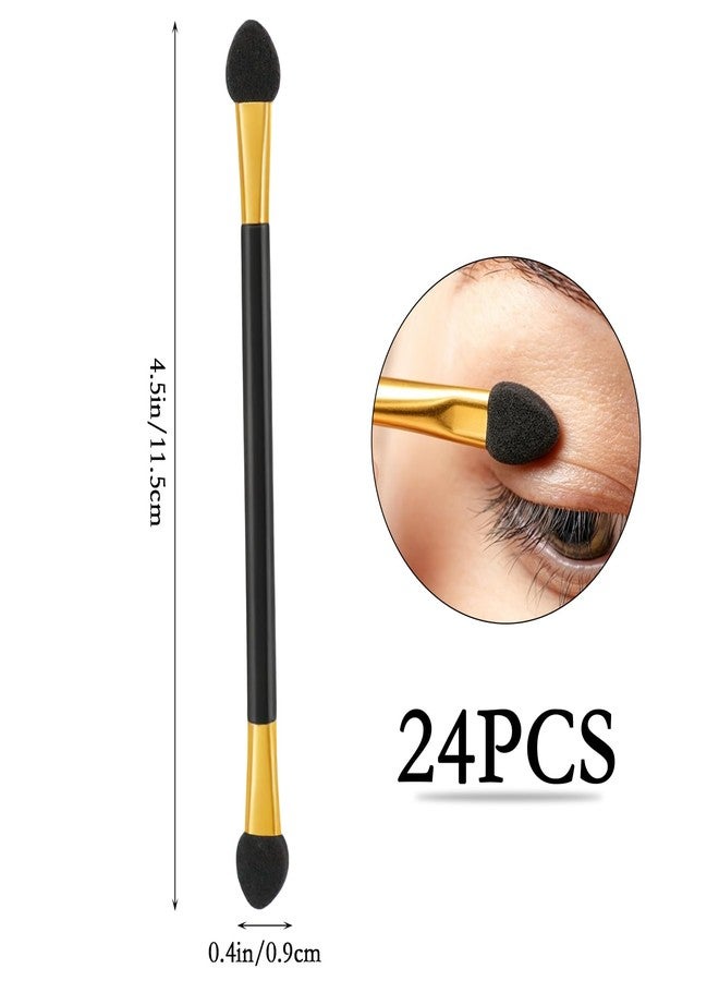 UPIQNG 24pcs Eyeshadow Applicators Dual End Eyeshadow Smudge Brush 2 in 1 Eyeshadow Smudge Brush Soft Dual end for Women Lady - Image 2