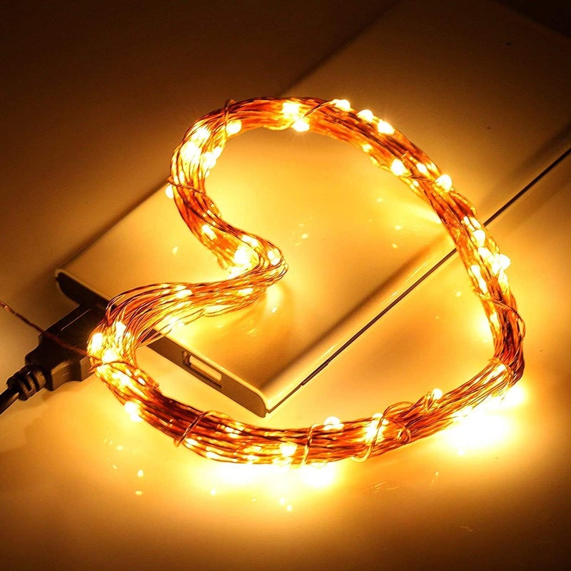 Lexton Lexton String Led Light with 2 Meter USB for Decoration Battery poweredWarm White Pack of 1 Standard Lexcopper5m50Led  - Image 3