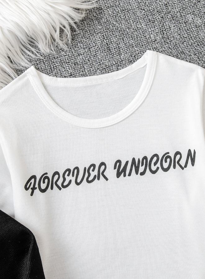 Take Two Girls Slogan Print T-Shirt and Joggers with Hoodie Set - Image 5