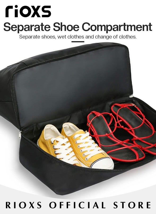 RIOXS 46*21*26cm Travel Bag, Carry-on Crossbody Luggage Bag, Travel Tote Bag over the Luggage Handles, Dry and Wet Separated Carry-on Bag, Weekender Bag with Shoe Compartment, Suitable as Gym Bag, Carry-on Luggage, Travel Bag, Weekend Overnight Bag, Personal Items Bag  - Image 4