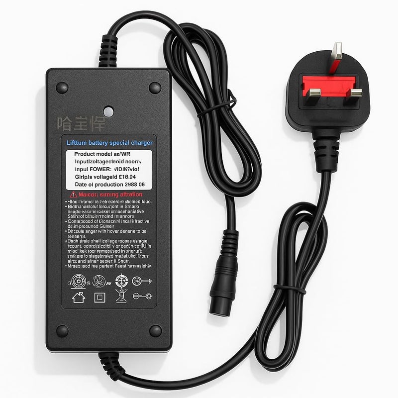 Fukukawa شاحن فوكوكابا® ‎48V2A للسكوتر الكهربائي والدراجة الكهربائية | شاحن بطارية ليثيوم ذكي ‎220V ‎50Hz بقدرة قصوى ‎120W | خرج ‎DC ‎54.6V مع موصل ثلاثي (3-Pin) وقابس بريطاني | محول شحن سريع وآمن - Image 2