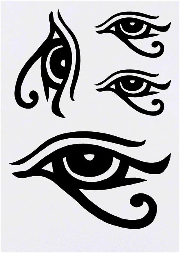 4 x Eye of Horus Temporary Tattoos Water Resistant SkinSafe NonToxic Transfers Mixed Sizes TO00042801