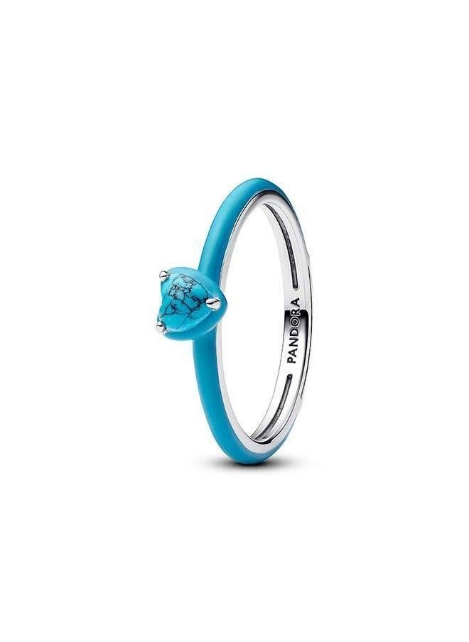 PANDORA Turquoise-coloured Heart Stone Ring - Image 2