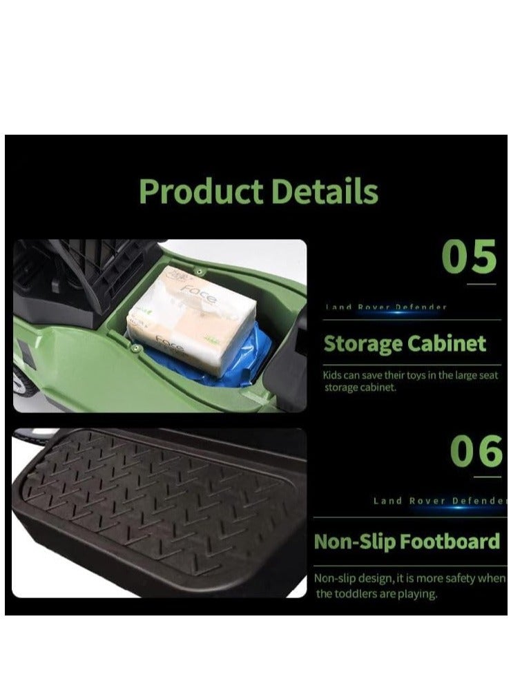 Land Rover Defender 90 Ride On Car - Green - Image 4