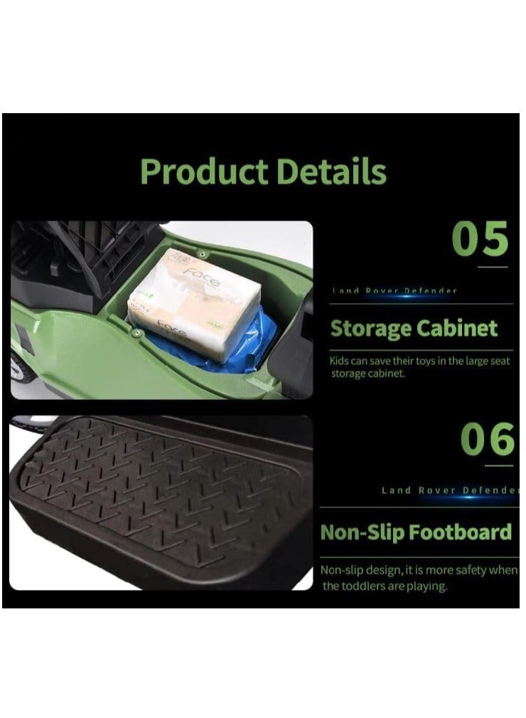 Land Rover Defender 90 Ride On Car - Green - Image 3