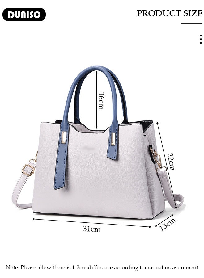 DUNISO Women's Elegant Tote Bag Handbags with Large Capacity Faux Leather Shoulder Bag Ladies Fashion Designer Satchel Crossbody Bag with Detachable Strap for Ladies  - Image 2