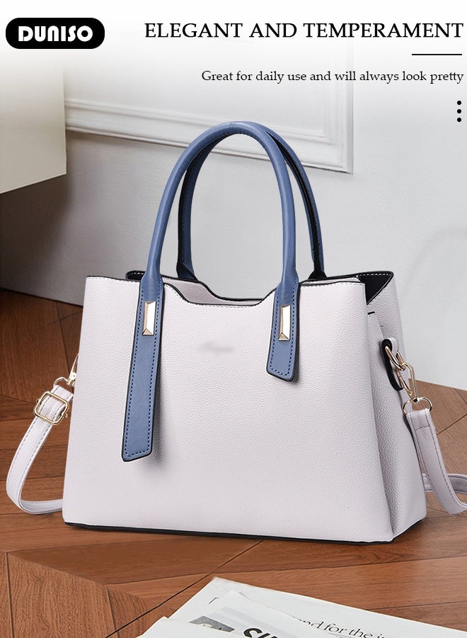 DUNISO Women's Elegant Tote Bag Handbags with Large Capacity Faux Leather Shoulder Bag Ladies Fashion Designer Satchel Crossbody Bag with Detachable Strap for Ladies  - Image 4