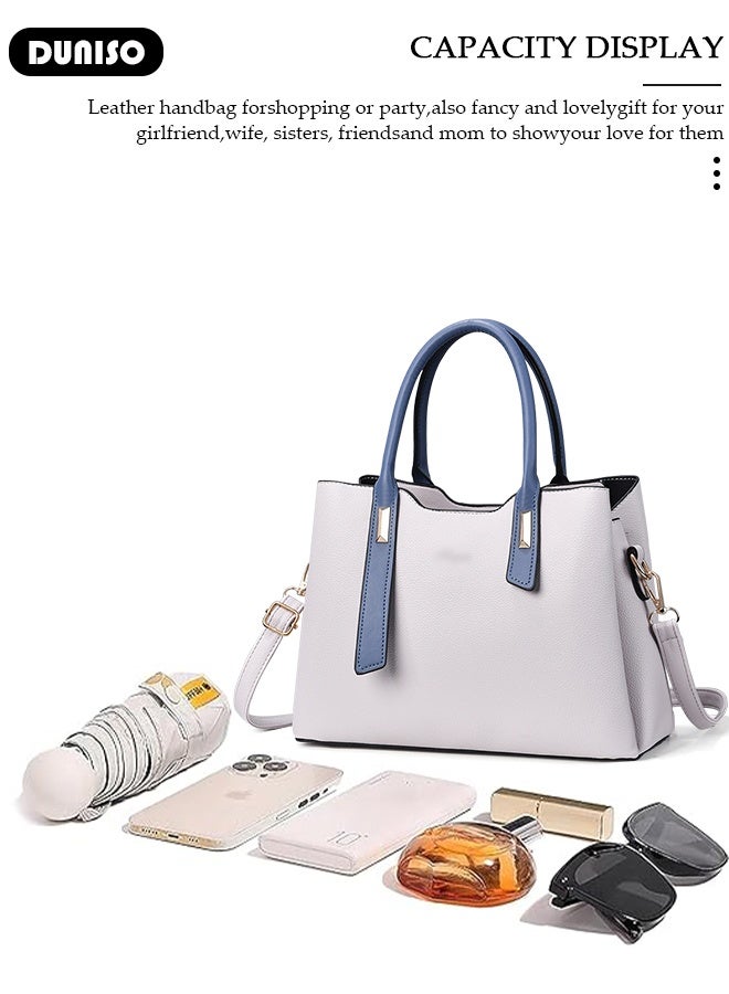 DUNISO Women's Elegant Tote Bag Handbags with Large Capacity Faux Leather Shoulder Bag Ladies Fashion Designer Satchel Crossbody Bag with Detachable Strap for Ladies  - Image 3