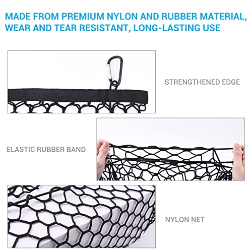 MICTUNING شبكة تخزين الحمولة لشاحنة شيفروليه سيلفرادو وفورد F150/F250 - شبكة مطاطية مرنة (49x15.2 بوصة) - Image 3