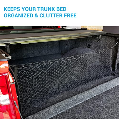 MICTUNING شبكة تخزين الحمولة لشاحنة شيفروليه سيلفرادو وفورد F150/F250 - شبكة مطاطية مرنة (49x15.2 بوصة) - Image 5