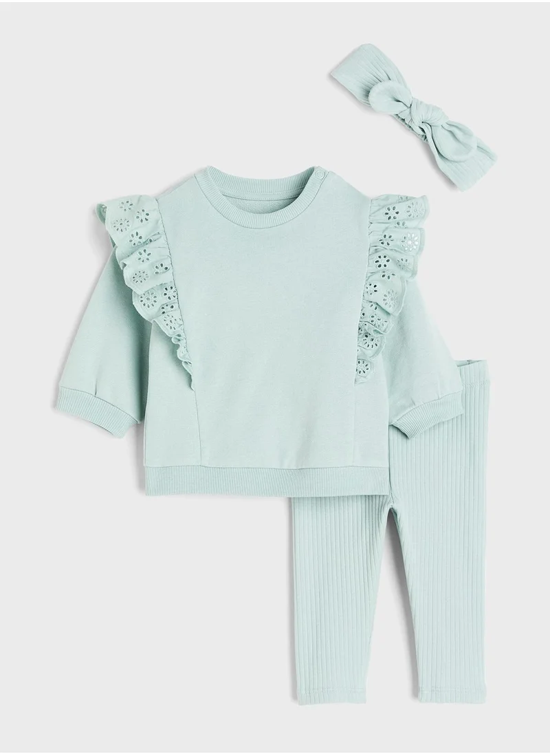 H&M Kids Essential Top, Trousers & Bow Set