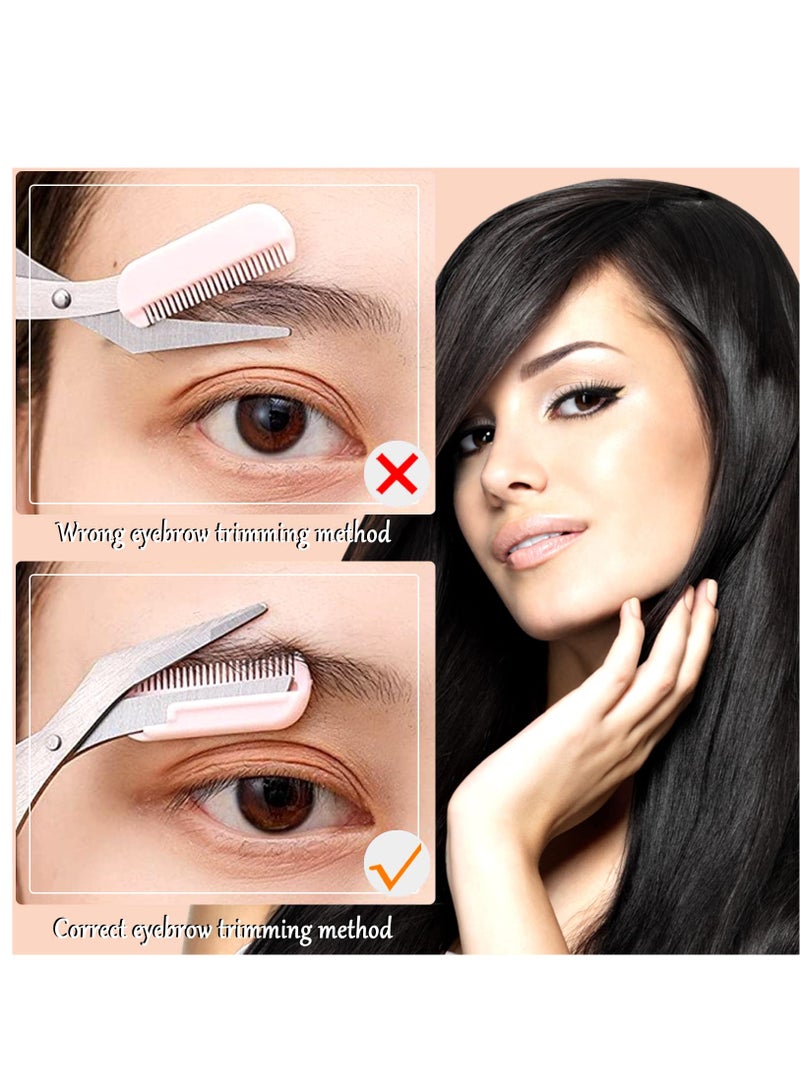 6 Piece Eyebrow Trimmer Set Stainless Steel Razor and Scissors with Comb Beauty Tools for All Skin Types Hair Removal for Men and Women - Image 4