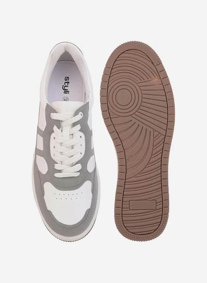 Styli Styli Color Block Lace Up Sneakers