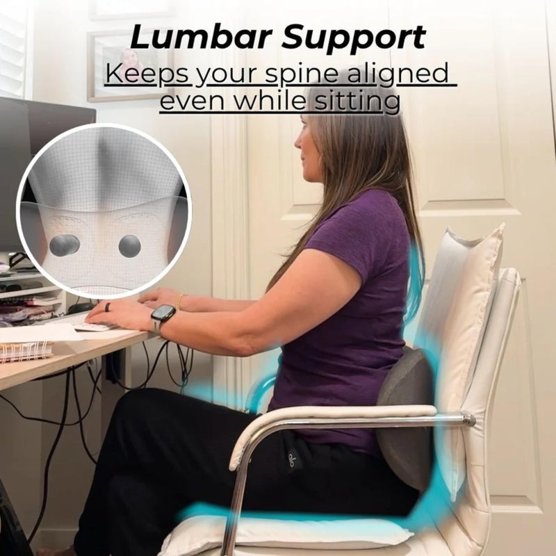 SmoothSpine مدلك الظهر ثلاثي الاندماج من سموذ سباين - المدلك الرسمي من سموذ سباين مع حرارة - مصمم لدعم راحة أسفل الظهر، جهاز استرخاء للاستخدام المنزلي (مدلك الظهر ثلاثي الاندماج) - Image 2