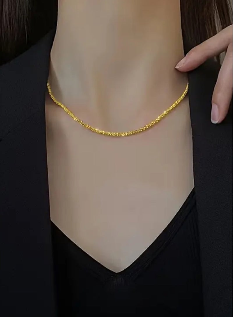 Casual collection Elegant Gold Plated Sparkling Necklace For Women - Image 1