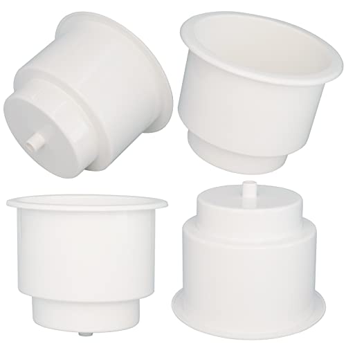 Yuanhe White Plastic Cup Drink Holder Insert with Drain for Boat Car Marine Rv, 4PCS - Image 1