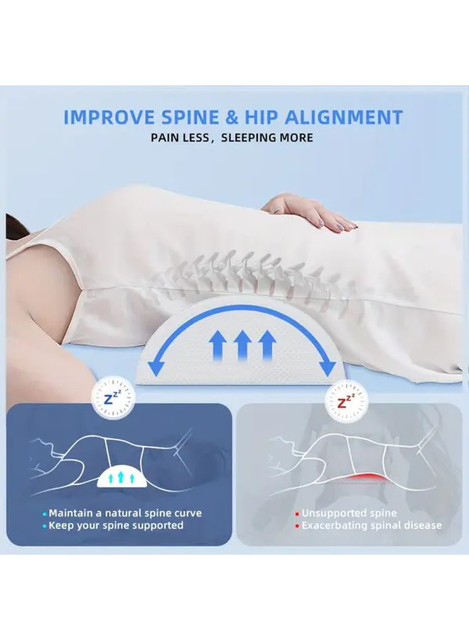 1 Pack Half Moon Shaped Leg And Back Support Pillow With Machine Washable White Cover Ankle Foot Comfort Pad 221 X 87 X 51 Inches - Image 2