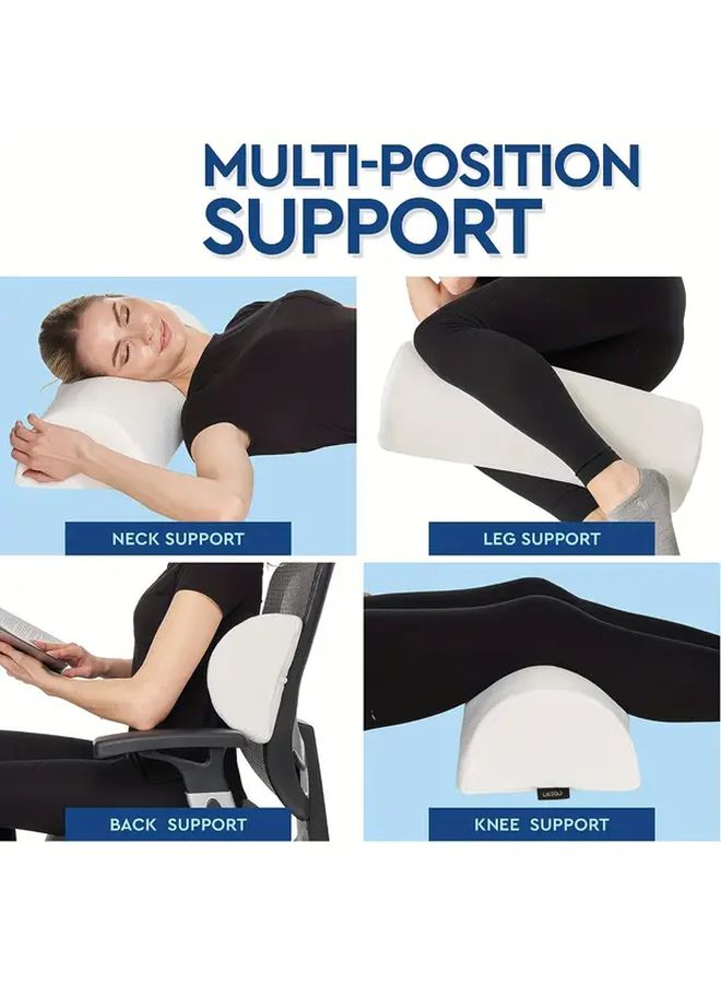 1 Pack Half Moon Shaped Leg And Back Support Pillow With Machine Washable White Cover Ankle Foot Comfort Pad 221 X 87 X 51 Inches - Image 4