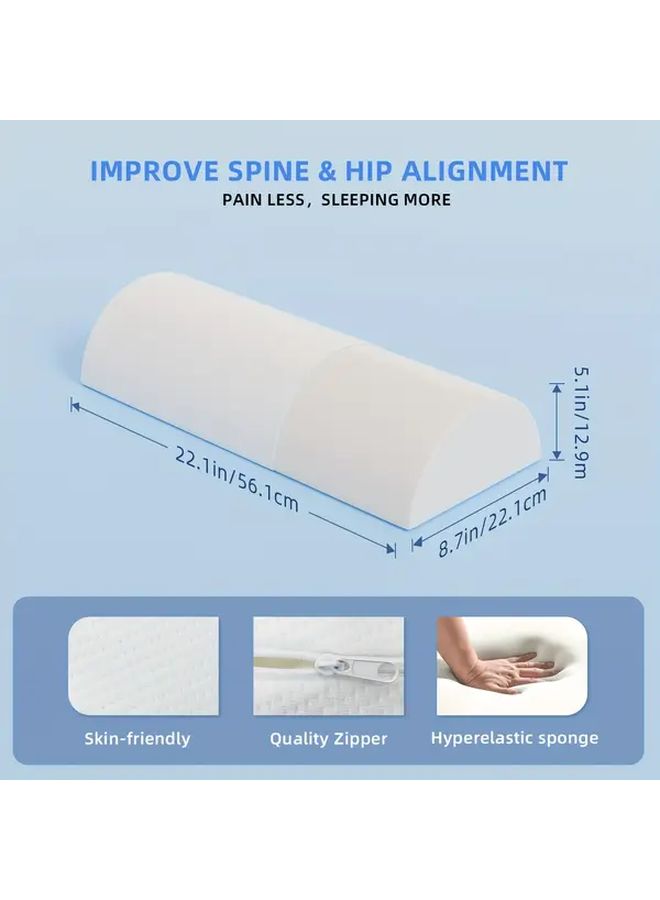 1 Pack Half Moon Shaped Leg And Back Support Pillow With Machine Washable White Cover Ankle Foot Comfort Pad 221 X 87 X 51 Inches - Image 3
