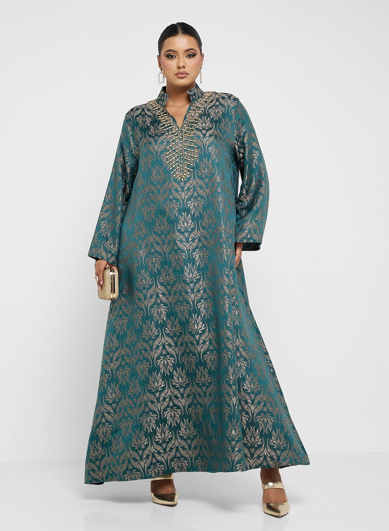 Khizana Plus size embroidered jalabiya - Image 1