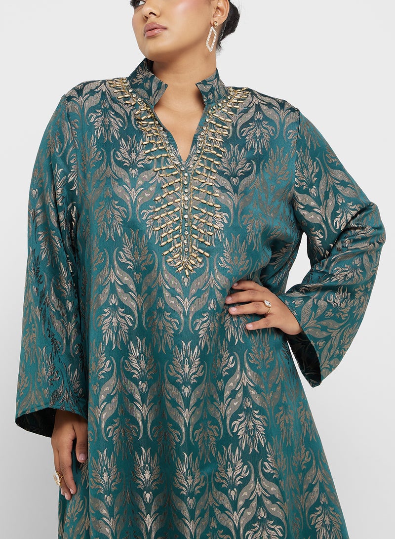 Khizana Plus size embroidered jalabiya - Image 3