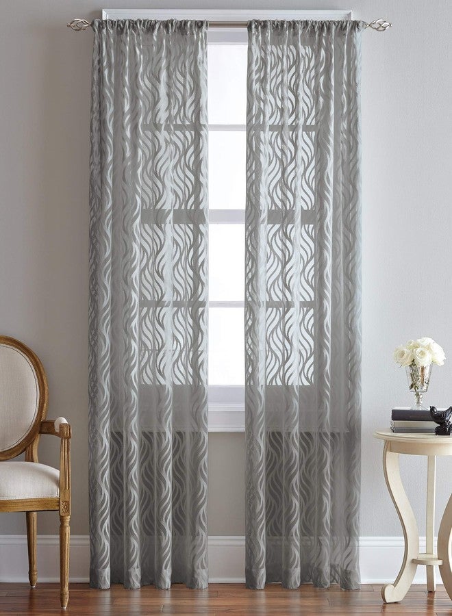 CHF 1Z412206GY Lyric Curtain Panel, 63", Grey - Image 1
