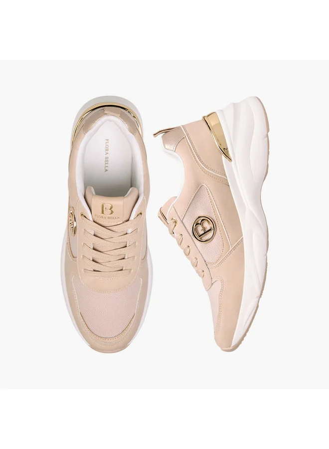 Flora Bella By Shoexpress Women Logo Accent Sneakers with Lace-Up Closure