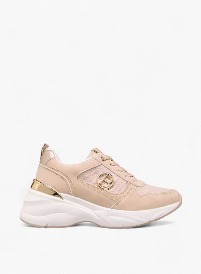 Women Logo Accent Sneakers with Lace-Up Closure
