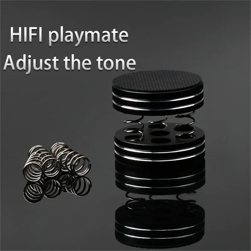 4pcs HiFi Stand Feet Pad Audiophile Round Spring Damping Pad HiFi Feet Audio Amplifier Shock Absorber Feet Pad Stand Speaker(Black) - Image 4
