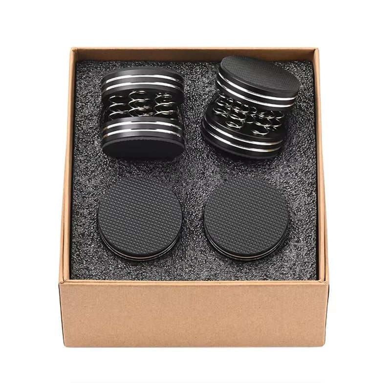 4pcs HiFi Stand Feet Pad Audiophile Round Spring Damping Pad HiFi Feet Audio Amplifier Shock Absorber Feet Pad Stand Speaker(Black) - Image 1