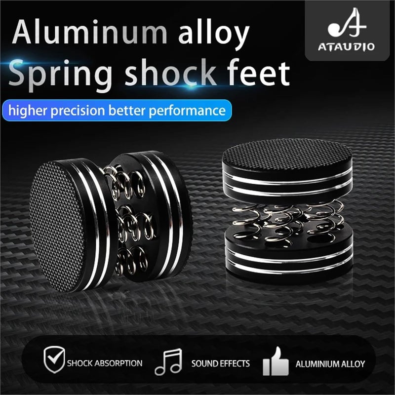 4pcs HiFi Stand Feet Pad Audiophile Round Spring Damping Pad HiFi Feet Audio Amplifier Shock Absorber Feet Pad Stand Speaker(Black) - Image 5