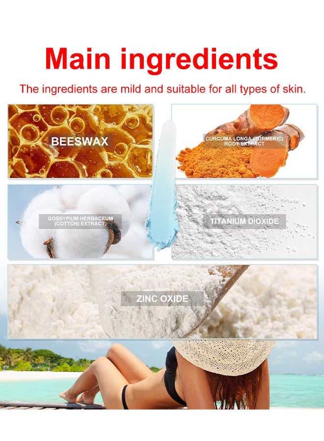 OUHOE Cotton Soft Sun Stick SPF50+ PA++++, Lightweight Sunscreen Stick For Face, 20G - Image 3