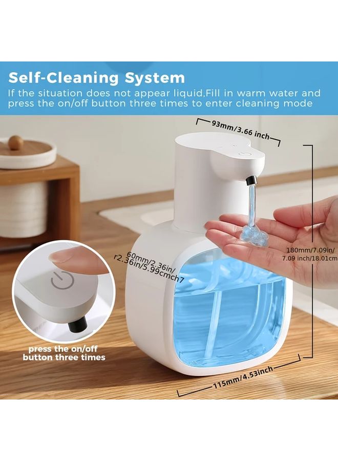 White Automatic Foam Soap Dispenser Touchless USB Rechargeable Wall Mount - Image 3