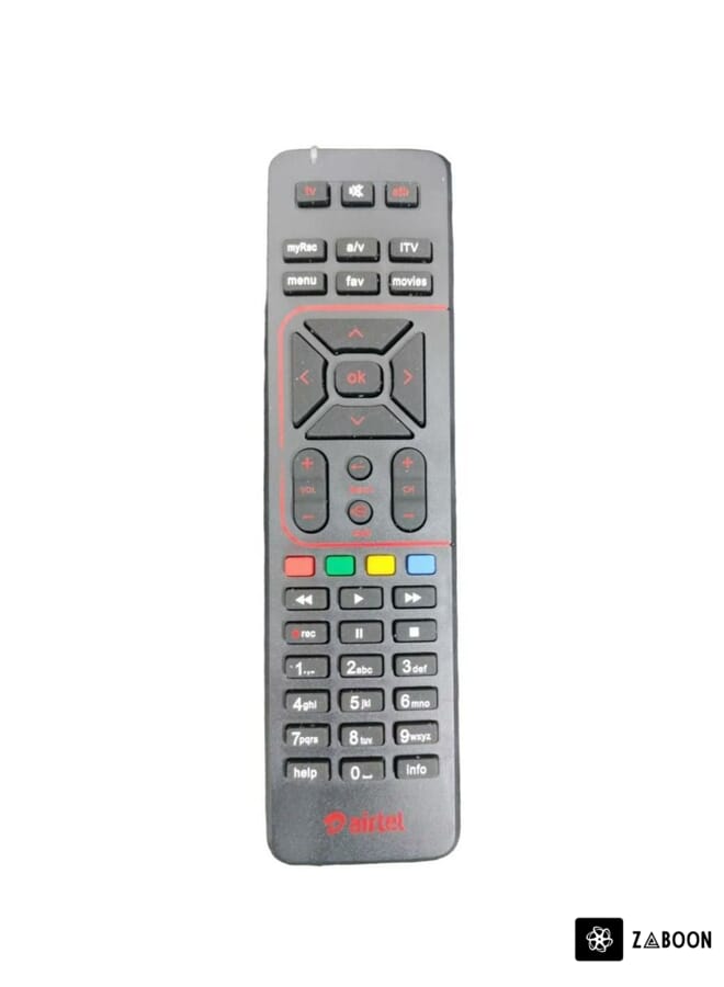 Zaboon Remote for Airtel Digital Set Top Box with Recording Feature, Airtel DTH Remote (Pairing Required with TV Remote)