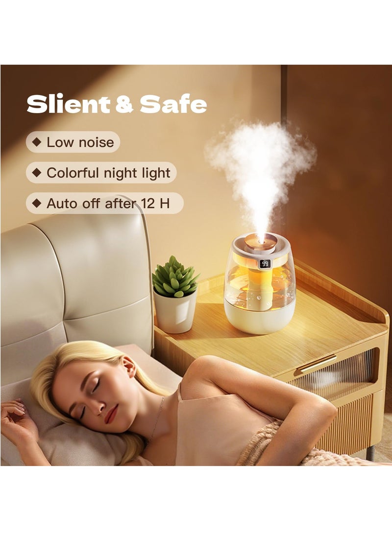TELANPU Double Spray Air Humidifier for Bedroom, 2.2L Quiet Cool Mist Humidifier for Plants Dorm Room Office Home Car Personal Humidificador with Digital Display 3 Mist Modes & Night Light - Image 4