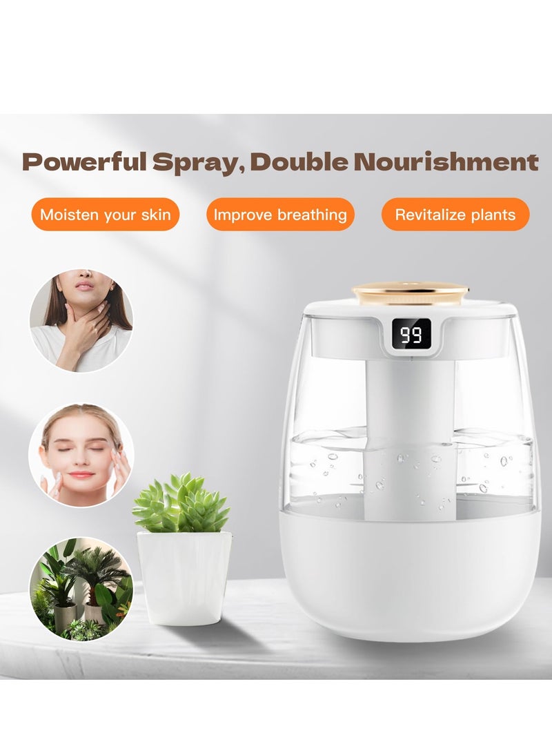 TELANPU Double Spray Air Humidifier for Bedroom, 2.2L Quiet Cool Mist Humidifier for Plants Dorm Room Office Home Car Personal Humidificador with Digital Display 3 Mist Modes & Night Light - Image 3