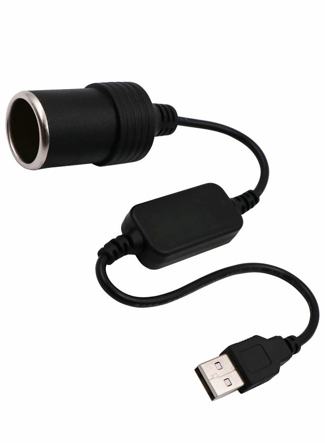 Generic USB to 12V Car Cigarette Lighter Socket, Step-Up Converter Cable Inverter  - Image 1