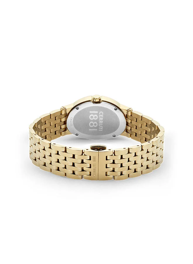 CERRUTI 1881 Women's Oval Shape Stainless Steel Band Analog Wrist Watch 28 mm - Green Dial - CIWLG2226104