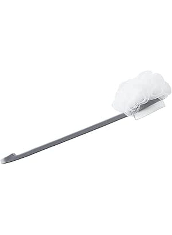 Long Handle Dual Sided Back Scrubber Shower Brush Gray Exfoliating Deep Cleansing Body Wash - Image 1