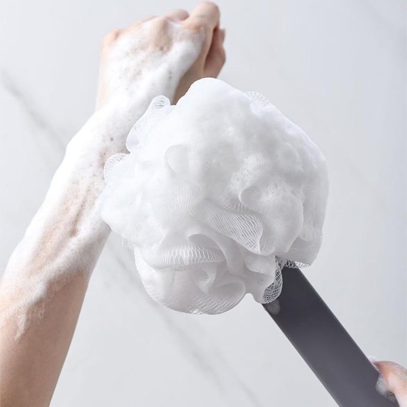 Long Handle Dual Sided Back Scrubber Shower Brush Gray Exfoliating Deep Cleansing Body Wash - Image 5