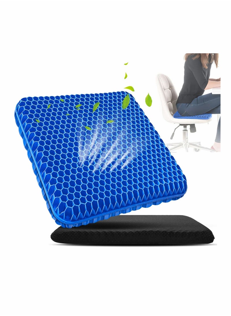 Y&D Gel Seat Cushion, Cushion for Long Sitting with Non-Slip Cover (Blue)  - Image 1